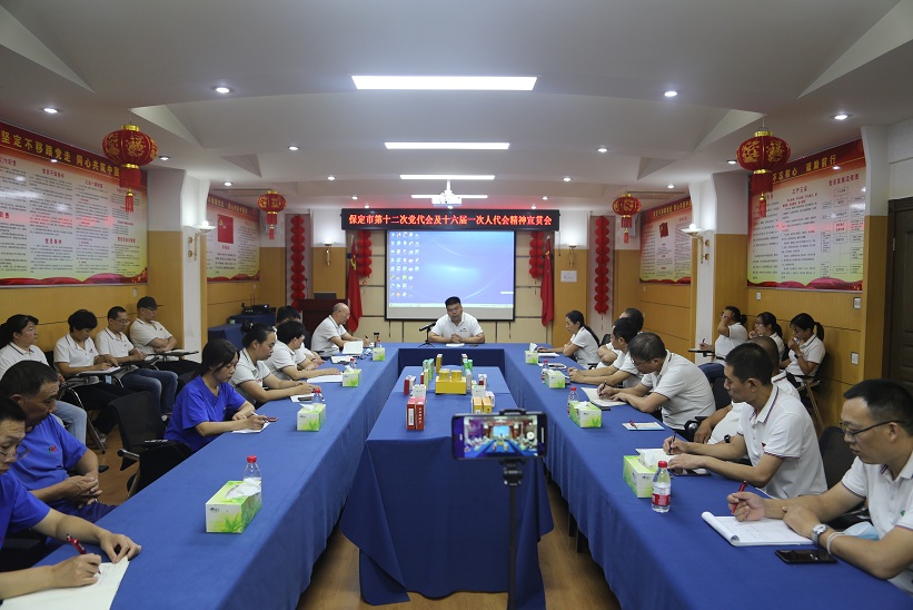 藥都制藥集團股份有限公司組織學習保定市第十二次黨代會、第十六屆人代會一次會議精神的會議